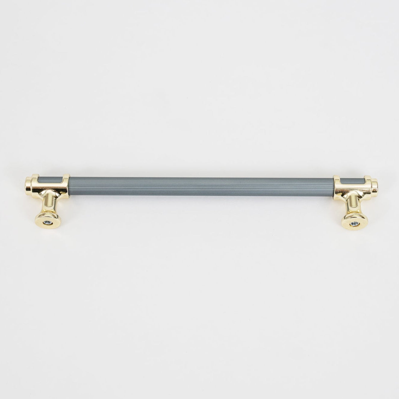 GlamLine Ribbed Cabinet Handles with Gold Accents - Modern & Luxurious Design