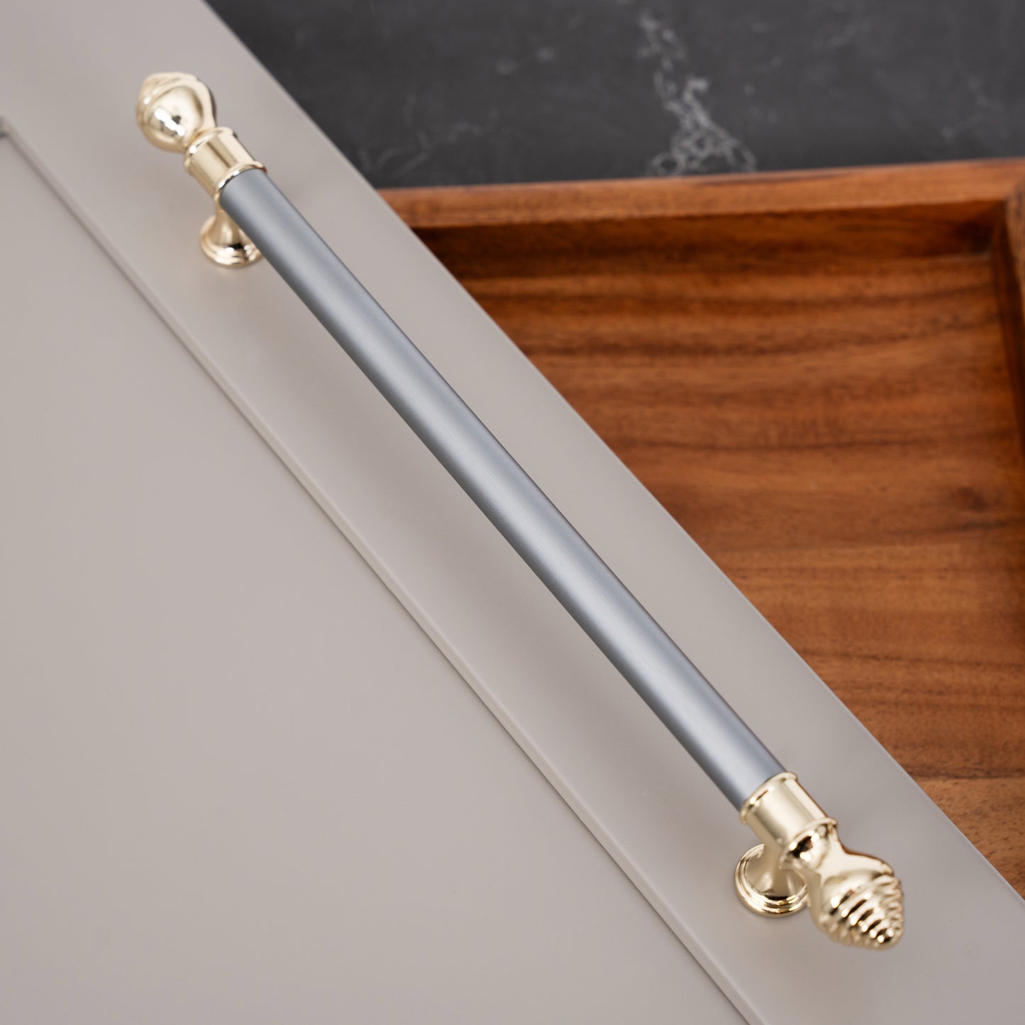 RegalTouch Modern Bar Cabinet Handles with K Gold Finish - Elegant & Functional Design