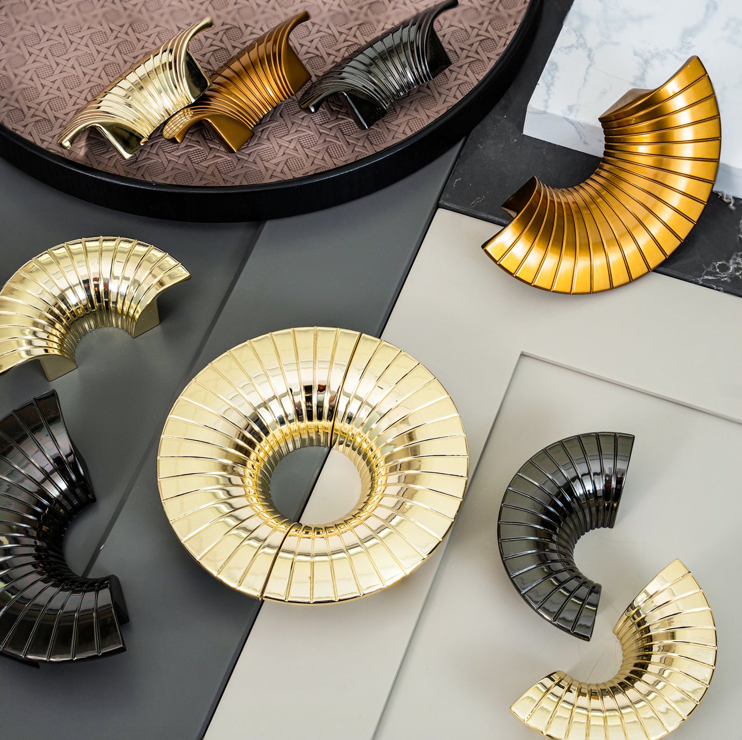 Modern Spiral Stainless Steel Cabinet Knobs - Space-Saving Decorative Hardware