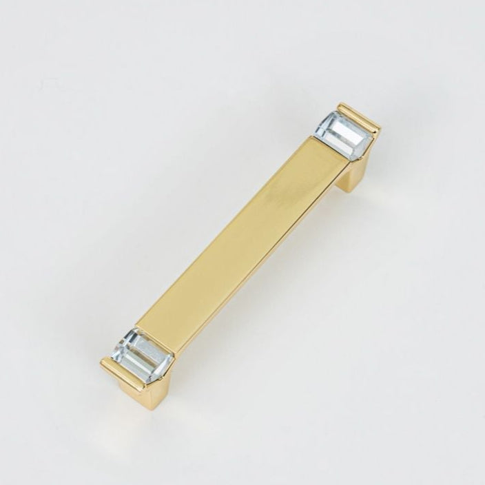 Luxury Brushed Brass Cabinet Handles with Dimond Accents