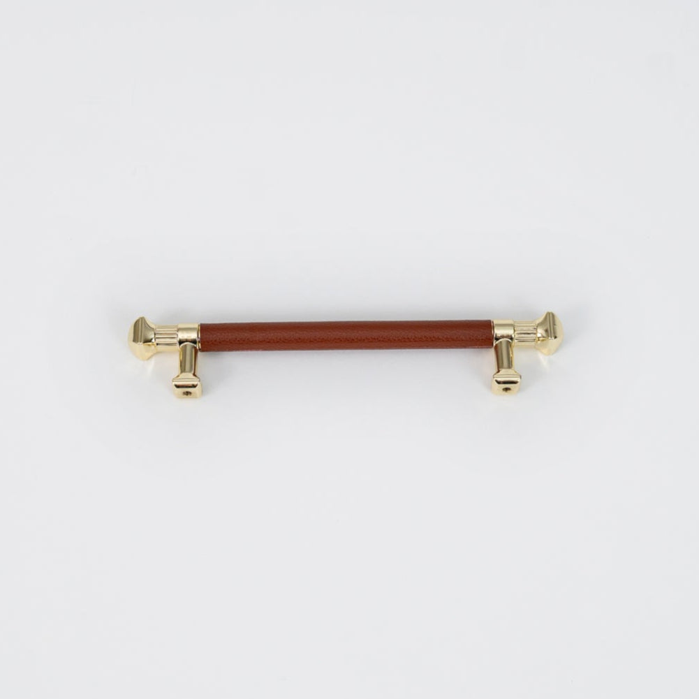 Golden Saddle Leather Cabinet Handles