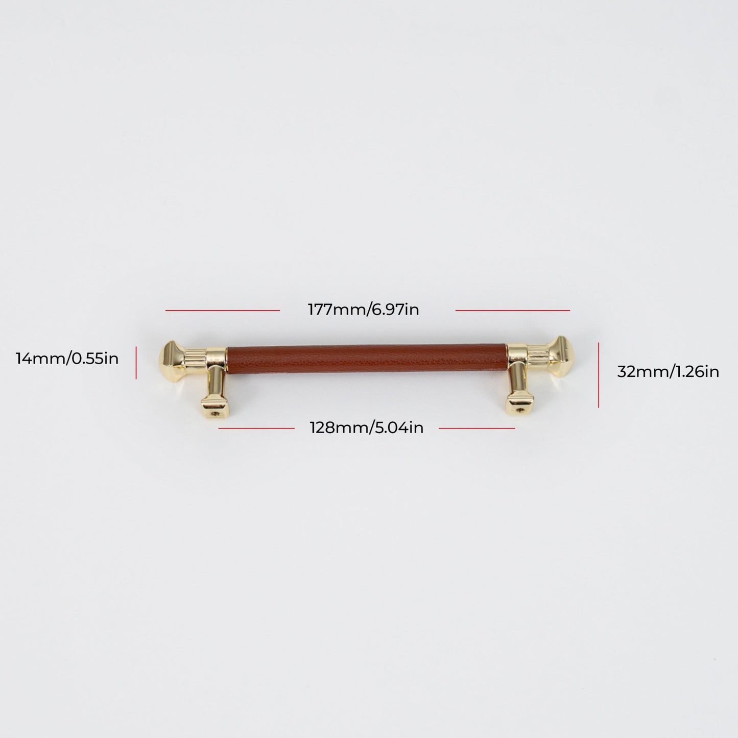 Golden Saddle Leather Cabinet Handles