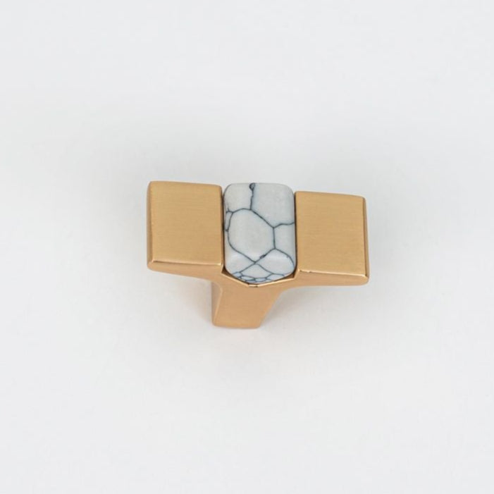 Luxury Brushed Brass Cabinet Knobs with Dimond Accents