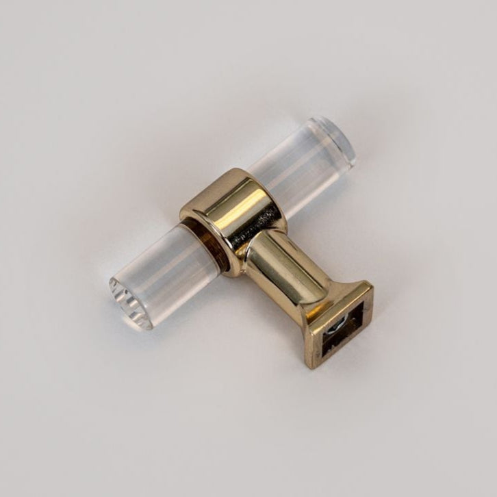 Transparent Acrylic Cabinet Knobs with Metallic Accents