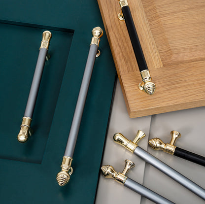 RegalTouch Modern Bar Cabinet Handles with K Gold Finish - Elegant & Functional Design