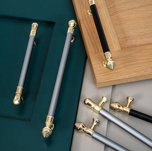 RegalTouch Modern Bar Cabinet Handles with K Gold Finish - Elegant & Functional Design