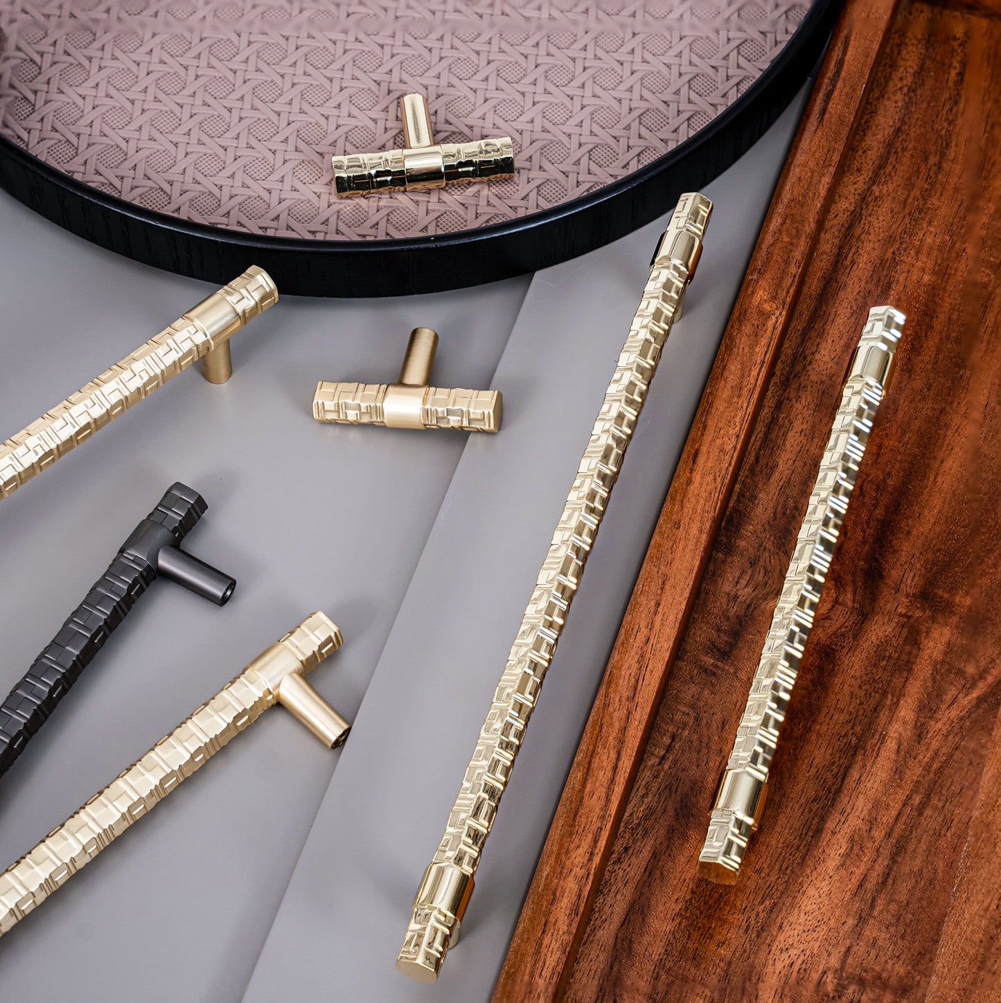 Textured Bar Cabinet Handles with Luxury Finish