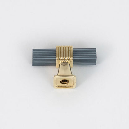 Modern Ribbed Cabinet Knobs with Gold Accents