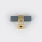 Modern Ribbed Cabinet Knobs with Gold Accents