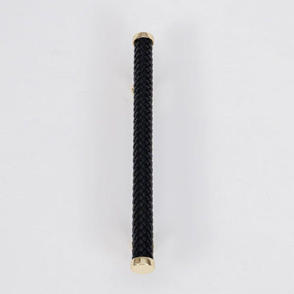 Braided Leather Cabinet Handles with Metal Accents - Luxury & Artisan Design