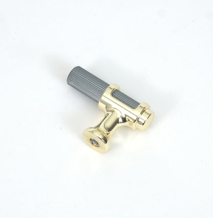 GlamLine Ribbed Knobs Knobs with Gold Accents