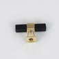 Modern Ribbed Cabinet Knobs with Gold Accents