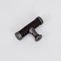 Braided Leather Cabine Knobs with Metal Accents