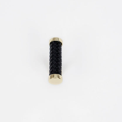 Braided Leather Cabine Knobs with Metal Accents